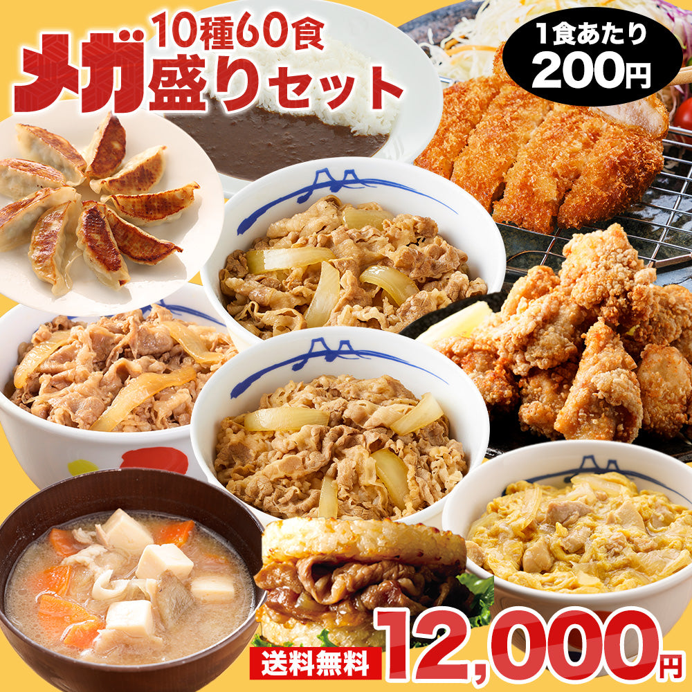 超特大ボリューム!メガ盛りセット 10種60食入り