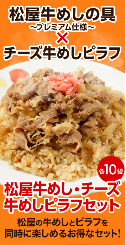 【送料無料】計20食セット 牛めしの具・チーズ牛めしピラフ 各10食