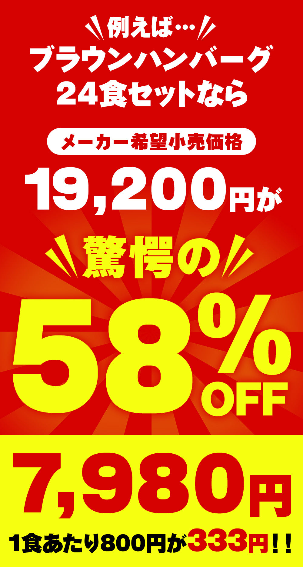 【今だけ特別価格！最大59％OFF！】ブラウンソースハンバーグ　4/9/12/16/24食