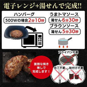 うまトマハンバーグ＆ブラウンソースハンバーグセット　8/16/24食