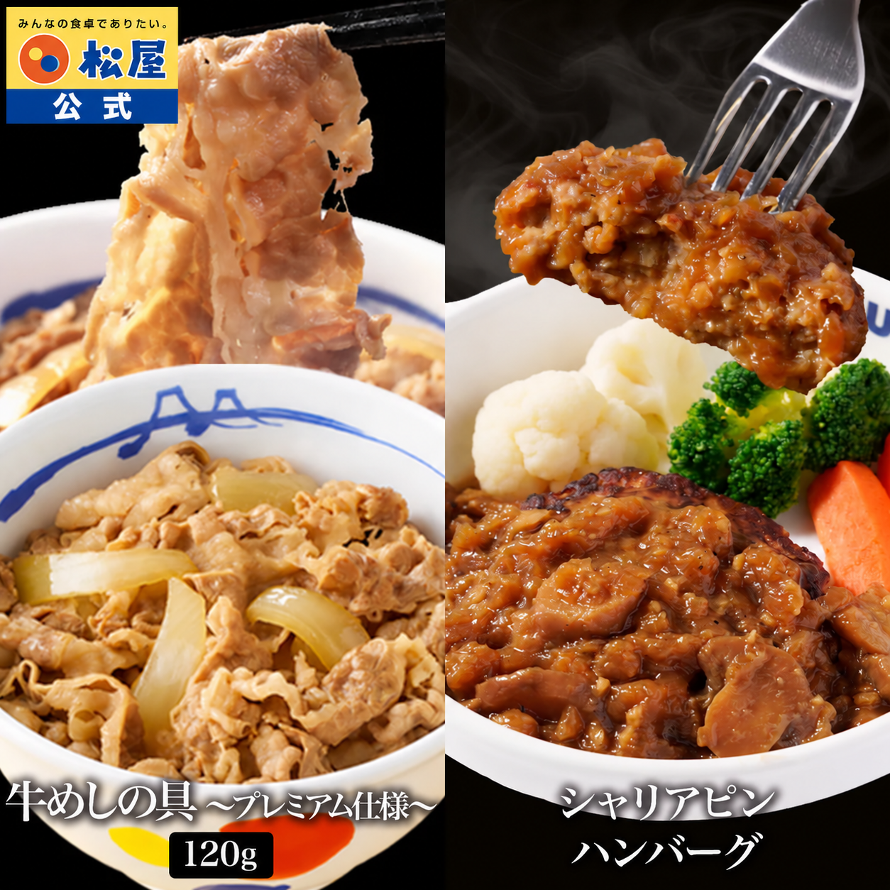 牛めしの具120g (プレミアム仕様) 12食 シャリアピンハンバーグ 8食