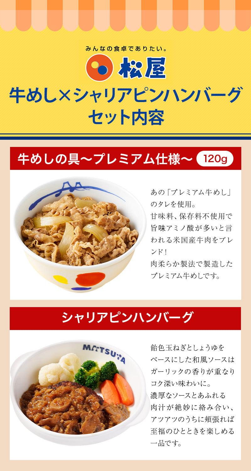 【衝撃の最大52％OFF】 牛めしの具 120g＆シャリアピンハンバーグ 10/20食